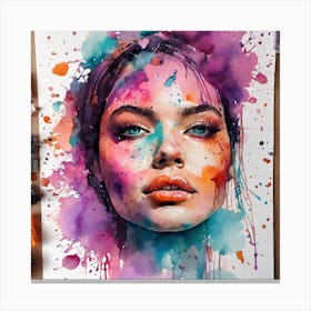 Watercolor Of A Woman 2 Canvas Print