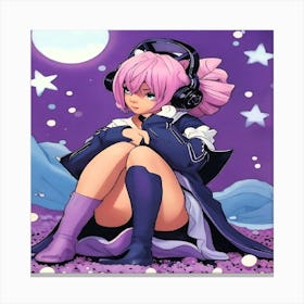 Anime Girl With Pink Hair-Drucke 07.12.2024--zzujtz Canvas Print