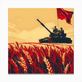 Soviet Tank Propaganda Poster Canvas Print