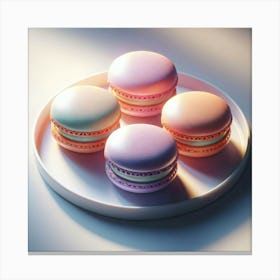 Macarons On A Plate Canvas Print