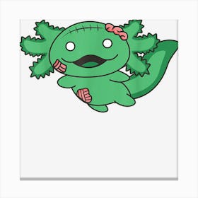 Axolotl Halloween Cute Zombie Costume Axolotls Halloween Canvas Print