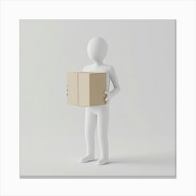 3d Person Holding A Box Canvas Print