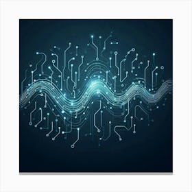 Abstract Technology Wave Canvas Print