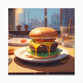 Hamburger Art Canvas Print