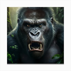Gorilla In The Jungle 3 Canvas Print