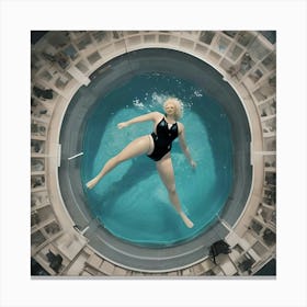 Big Doll in a Swimming Pool Canvas Print