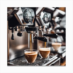 Espresso Machine In A Coffee Shop Canvas Print
