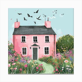 Pink Cottage Canvas Print