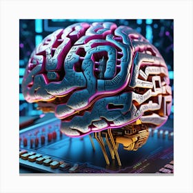 Brain On Circuit Board 31 Canvas Print