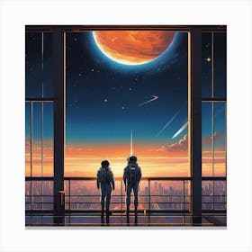 Illustration Of Space Gradient Background Canvas Print