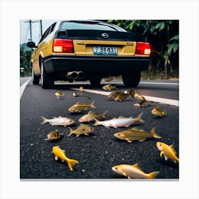 Fish On The Road Canvas Print