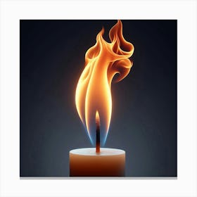 Burning Candle Canvas Print