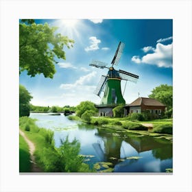 Water Green Nature View River Old Structure Light Electrical Sun Day Architecture Fauna (7) Canvas Print