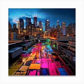 Cityscape At Night 9 Canvas Print