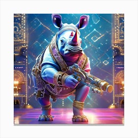 Bodyguard Rhino Steampunk Fashion 1 Canvas Print