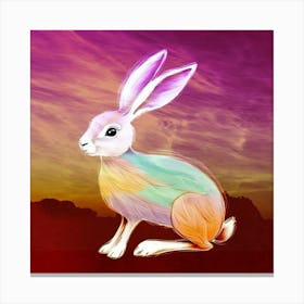 Rainbow Hare 2 Canvas Print