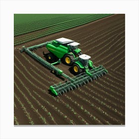 John Deere Combine Harvester Canvas Print