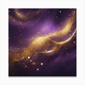 Purple And Gold Glitter Abstract Background Canvas Print