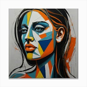 Hand Painted Abstract Picasso Art Female Canvas Print