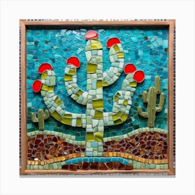 Mosaic Cactus II Canvas Print