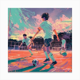 Soccer Players Playing Soccer Canvas Print