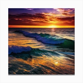 Sunset Over The Ocean 121 Canvas Print