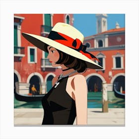 Italian girl in Venice 1 Canvas Print