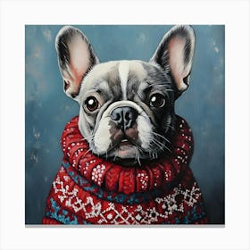 Christmas Frenchie 3 Canvas Print