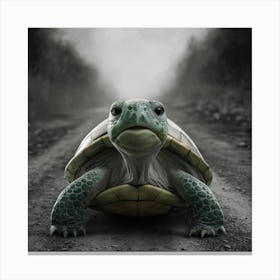 Turtle On The Road Canvas Print