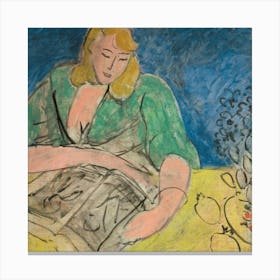 Woman Reading A Book 1 Canvas Print