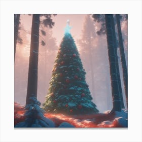 Christmas Tree In The Forest 123 Canvas Print