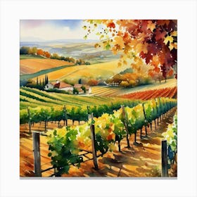 Vineyards In Autumn 4 Canvas Print