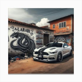 Graffiti Ford Mustang Canvas Print