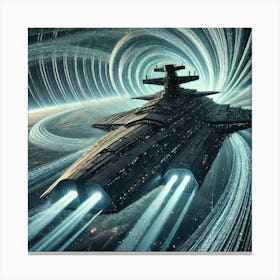 Cascade Sovereignty Scifi Aqua Bastion Command Ship Canvas Print