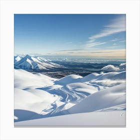 Skier On Snowy Mountain Canvas Print