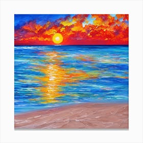 The beauty of sunset on the beach 1 Canvas Print
