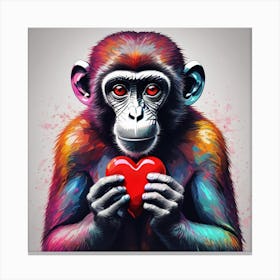 Monkey Love Canvas Print