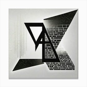 Black angle design Canvas Print