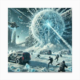 A Futuristic Sci Fi Depiction Of The Freezing Effe Canvas Print