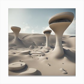 Futuristic City In The Desert Canvas Print