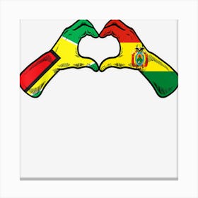 Bolivia Guyana Flag Bolivian Guyanese Heart Canvas Print