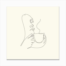 Beige Coffee Print Canvas Print