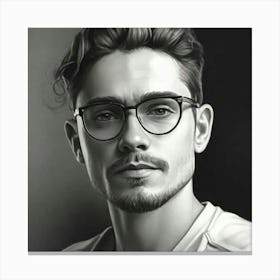 Portrait Of A Man With Glasses Canvas Print