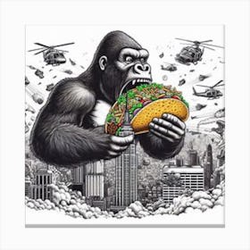 Gorilla Taco Canvas Print