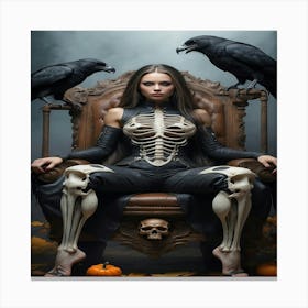 Skeleton Woman Canvas Print