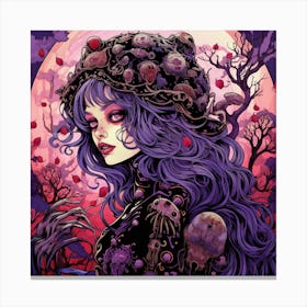 Girl With Purple Hair Canvas Print