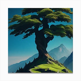 Tree On Top Of A Hill Canvas Print