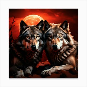 Two Wolves Canvas Print