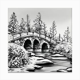 Bridge Over A Stream 1 Canvas Print