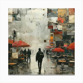 Rainy Day In Paris, Abstract Expressionism, Minimalism, and Neo-Dada Canvas Print